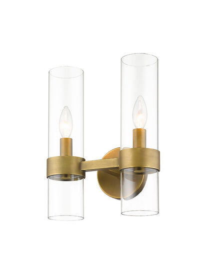 Z-Lite Datus Wall Sconce 2-Light Rubbed Brass | Lighting House Orillia