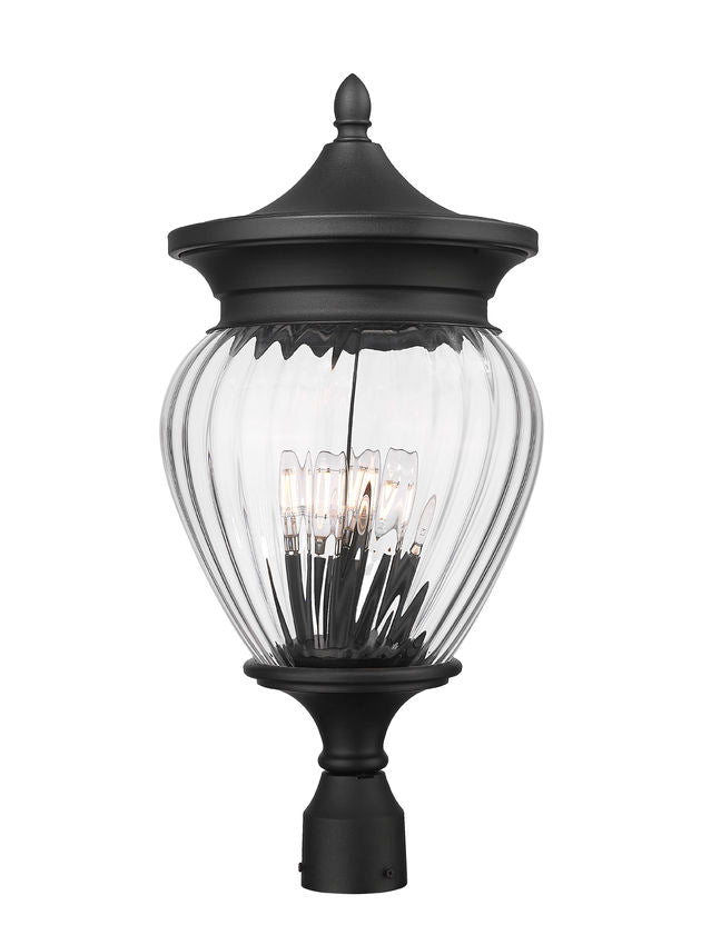Z-Lite Davina Outdoor Post Mount Fixture Black | Lighting House Orillia