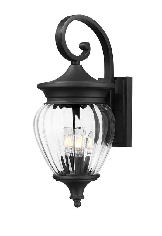 Z-Lite Davina Outdoor Wall Light 3-Light Black | Lighting House Orillia