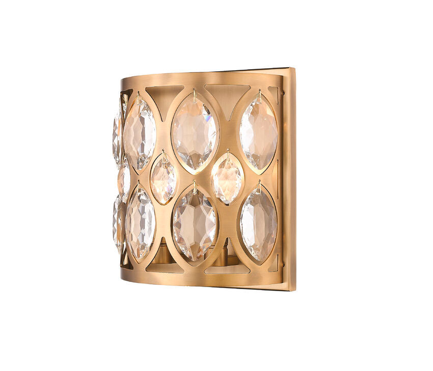 Z-Lite Dealey 2-Light Wall Sconce, Heirloom Brass, Close-Up Detail View | Lighting House Orillia