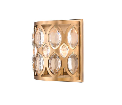 Z-Lite Dealey 2-Light Wall Sconce, Heirloom Brass, Close-Up Detail View | Lighting House Orillia