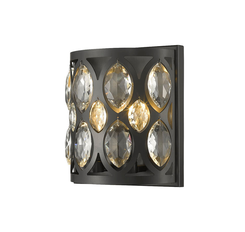 Z-Lite Dealey 2-Light Wall Sconce, Matte Black, Close-Up Detail View 2 | Lighting House Orillia