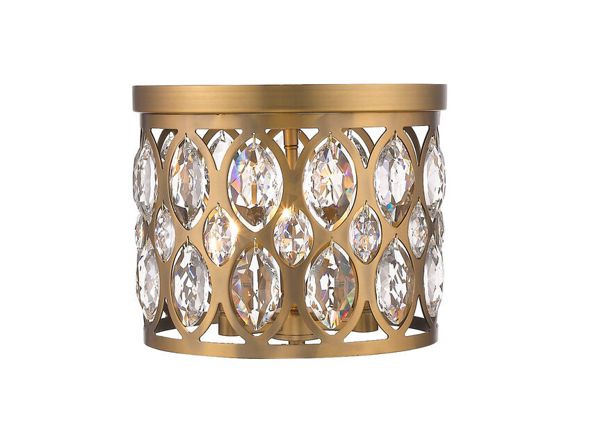 Z-Lite Dealey Flush Mount 3-Light Heirloom Brass | Lighting House Orillia