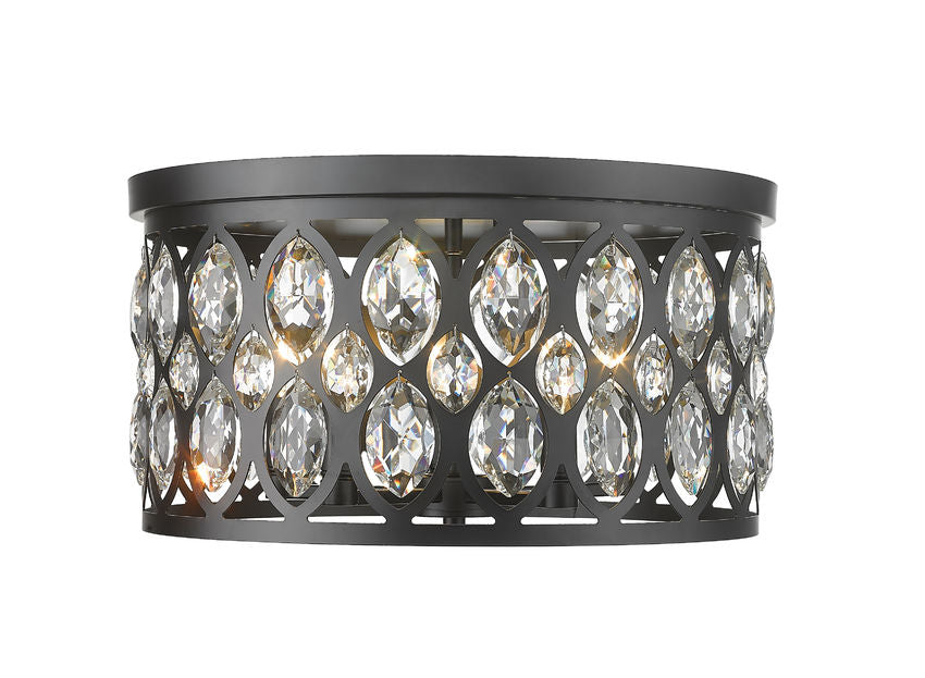 Z-Lite Dealey Flush Mount 5-Light Matte Black | Lighting House Orillia