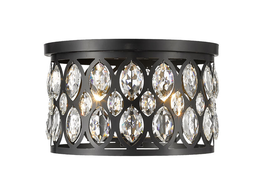 Z-Lite Dealey Crystal Flush Mount, 4-Light, Matte Black | Lighting House Orillia