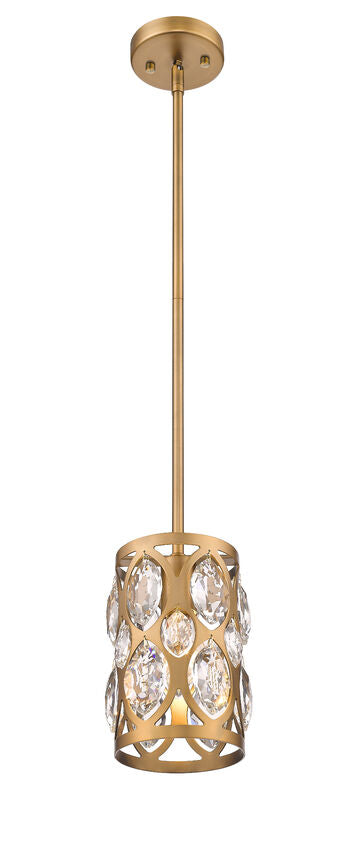 Z-Lite Dealey Mini Pendant, Heirloom Brass, Close-Up Detail View 1 | Lighting House Orillia