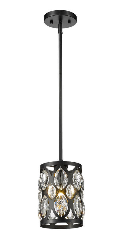 Z-Lite Dealey Mini Pendant, Matte Black, Close-Up Detail View 1 | Lighting House Orillia
