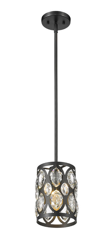 Z-Lite Dealey Mini Pendant, Matte Black, Close-Up Detail View 2 | Lighting House Orillia