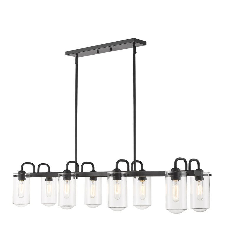 Z-Lite Delaney Linear Chandelier 8-Light Matte Black | Lighting House Orillia