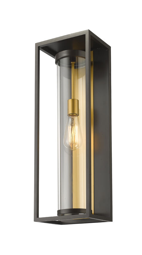 Z-Lite Dunbroch Outdoor Wall Sconce Large Deep Bronze Outdoor Brass