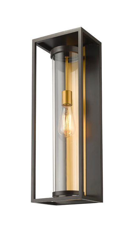 Z-Lite Dunbroch Outdoor Wall Sconce Large Deep Bronze Outdoor Brass