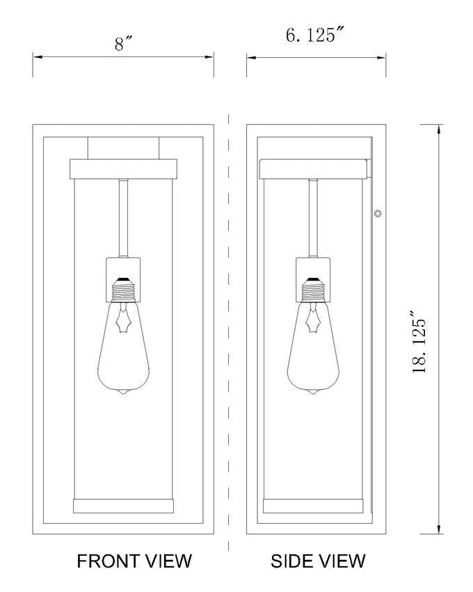 Z-Lite Dunbroch Outdoor Wall Sconce Dimensions