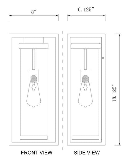 Z-Lite Dunbroch Outdoor Wall Sconce Dimensions
