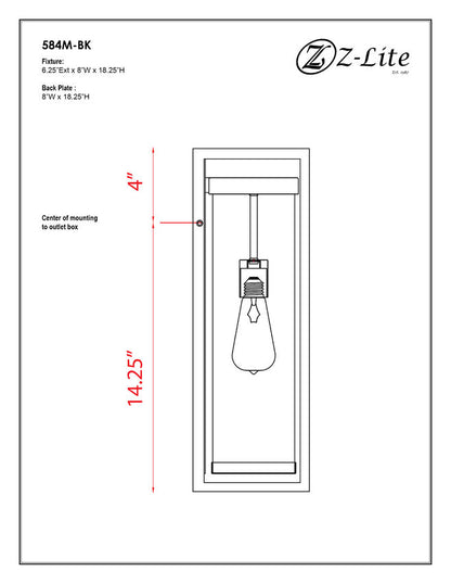 Z-Lite Dunbroch Outdoor Wall Sconce Backplate Detail