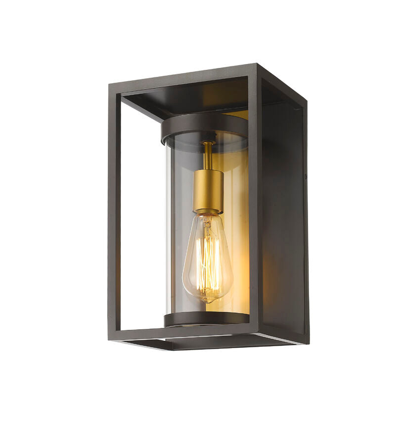 Z-Lite Dunbroch Outdoor Wall Sconce Small Deep Bronze Outdoor Brass