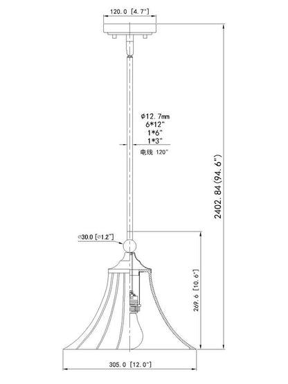 Z-Lite Pendant Fleur Dimensions - Lighting House Orillia