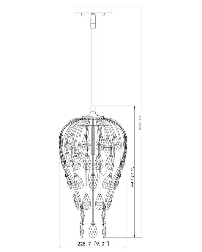 Z-Lite Gabriella Pendant Dimensions - Lighting House Orillia