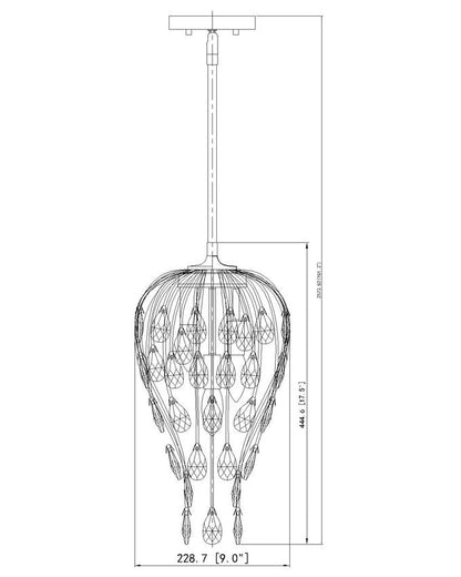 Z-Lite Gabriella Pendant Dimensions - Lighting House Orillia