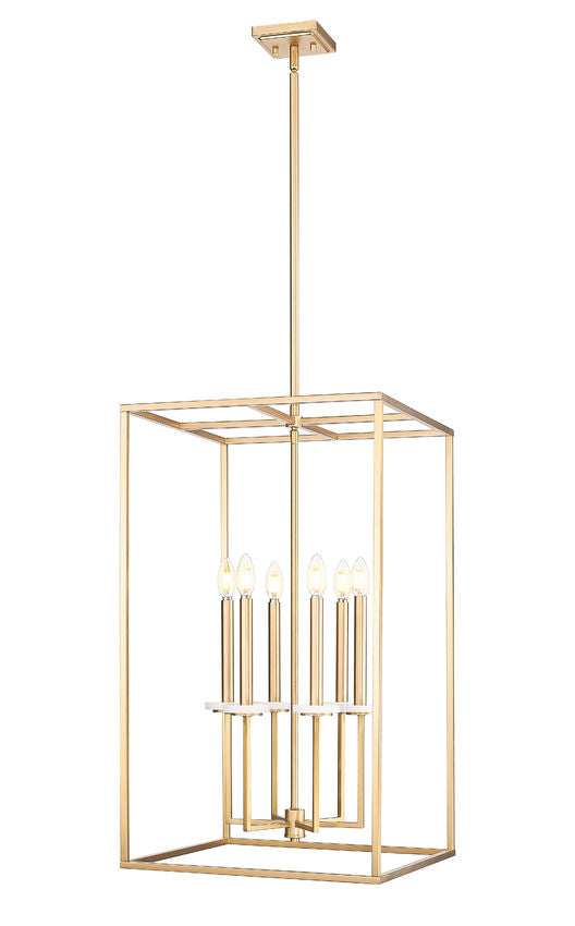 Z-Lite Gaultier Chandelier 6-Light Tall Modern Gold