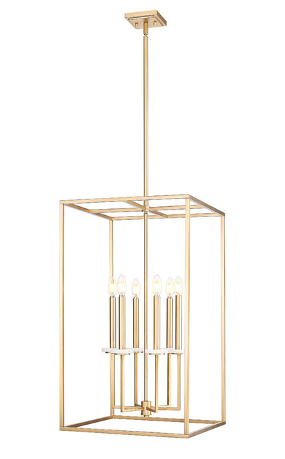 Z-Lite Gaultier Chandelier 6-Light Tall Modern Gold