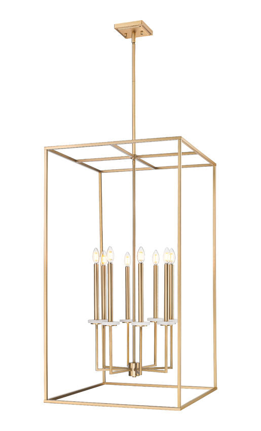 Z-Lite Gaultier Chandelier 8-Light Tall Modern Gold