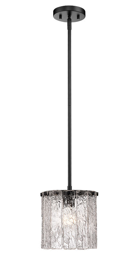 Z-Lite Glacier 1-Light Pendant Matte Black | Lighting House Orillia