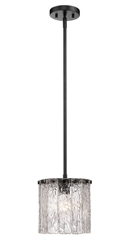 Z-Lite Glacier 1-Light Pendant Matte Black | Lighting House Orillia
