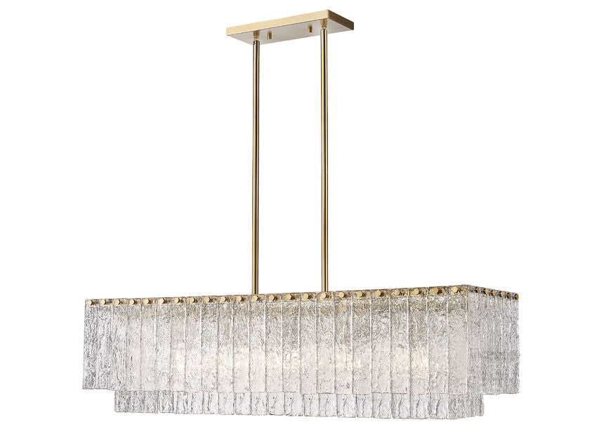 Z-Lite Glacier Linear Chandelier Modern Gold