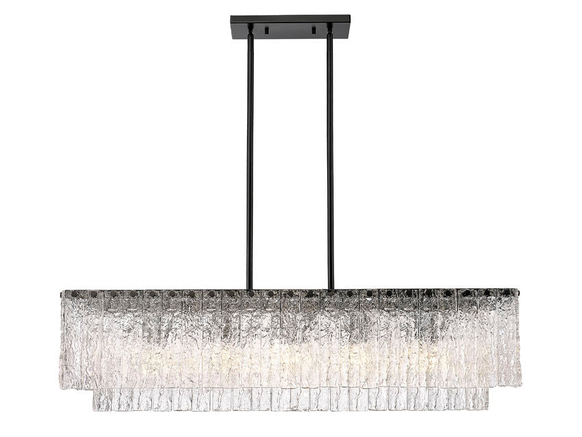Z-Lite Glacier Linear Chandelier Kitchen Island Lifestyle