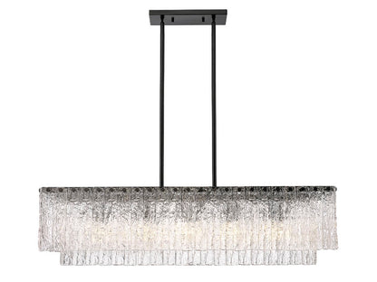 Z-Lite Glacier Linear Chandelier Kitchen Island Lifestyle