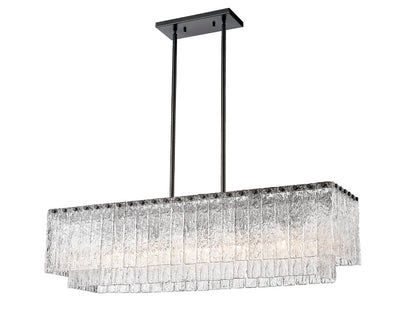 Z-Lite Glacier Linear Chandelier Dining Room Lifestyle