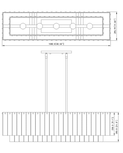 Z-Lite Glacier Linear Chandelier Dimensions