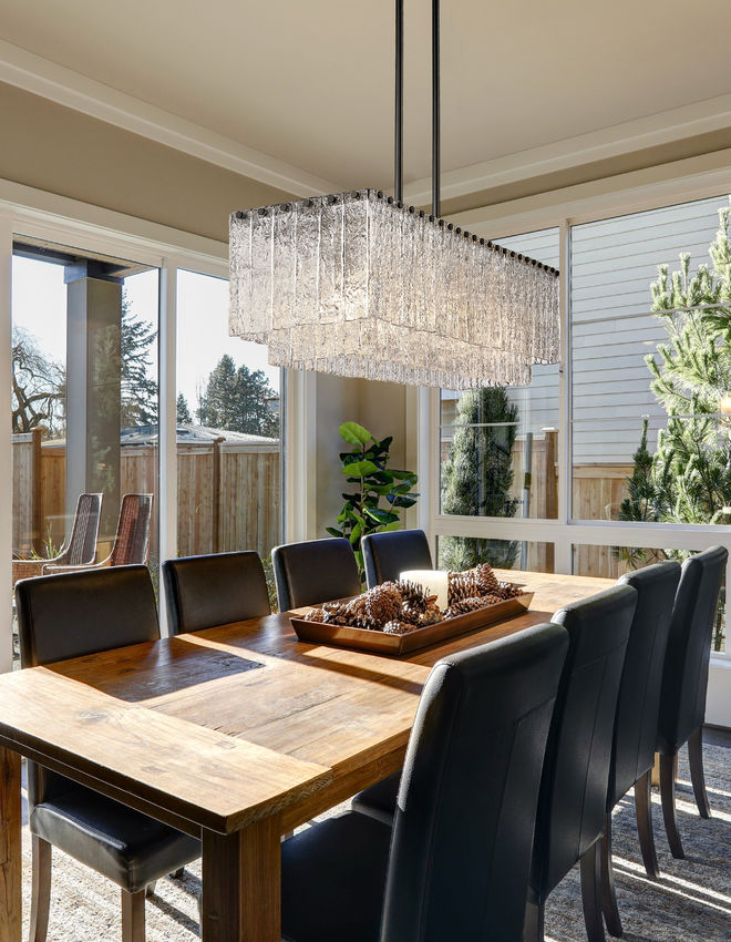 Z-Lite Glacier Linear Chandelier Matte Black Angle View