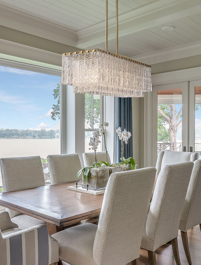 Z-Lite Glacier Linear Chandelier Modern Gold Angle View