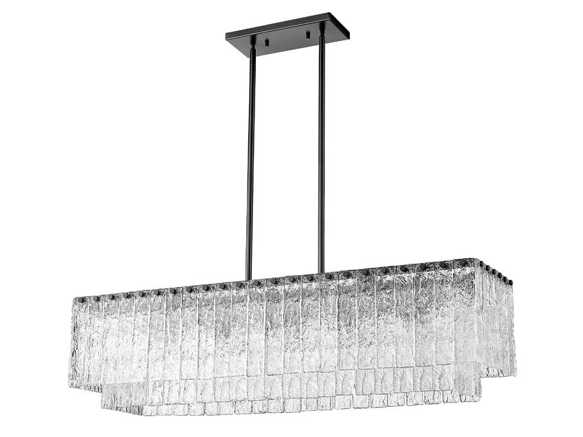 Z-Lite Glacier Linear Chandelier Night Ambiance