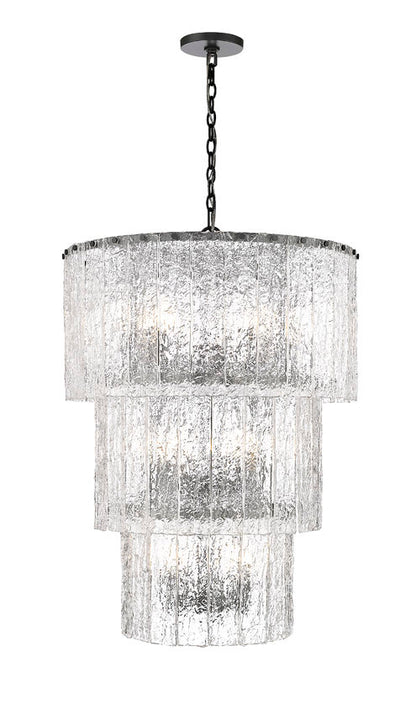 Z-Lite Glacier Chandelier 12-Light Matte Black | Lighting House Orillia