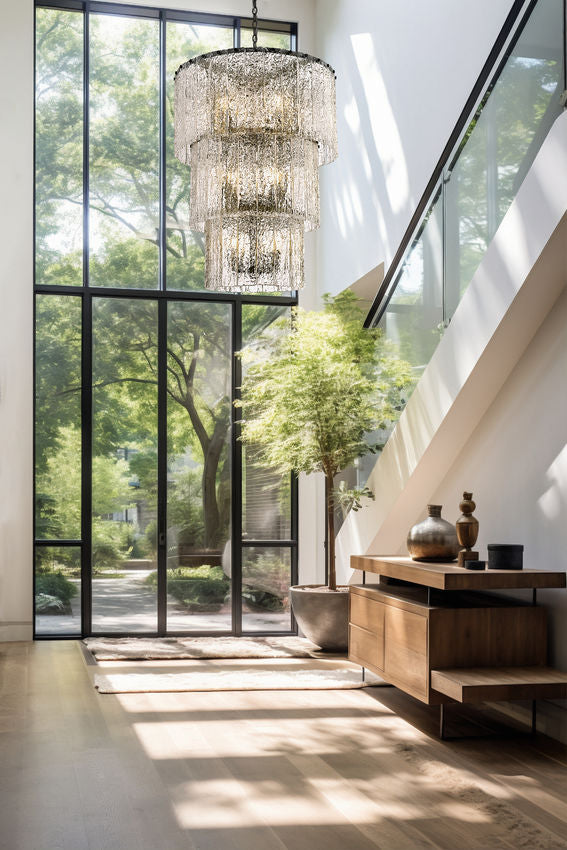Z-Lite Glacier Chandelier Ice Glass Detail