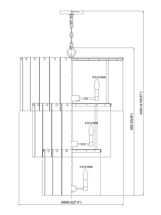 Z-Lite Glacier Chandelier Dimensions