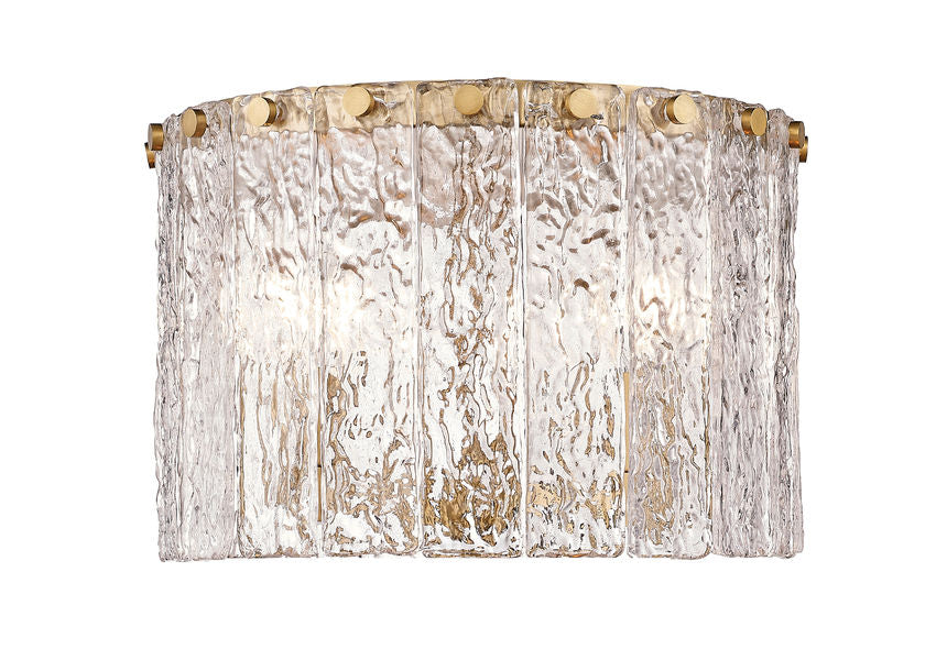 Z-Lite Glacier Flush Mount 3-Light Modern Gold