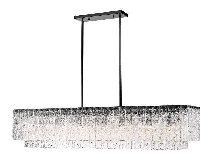 Z-Lite Glacier 53 Inch Linear Chandelier Matte Black