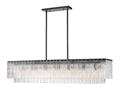 Z-Lite Glacier 53 Inch Linear Chandelier Matte Black