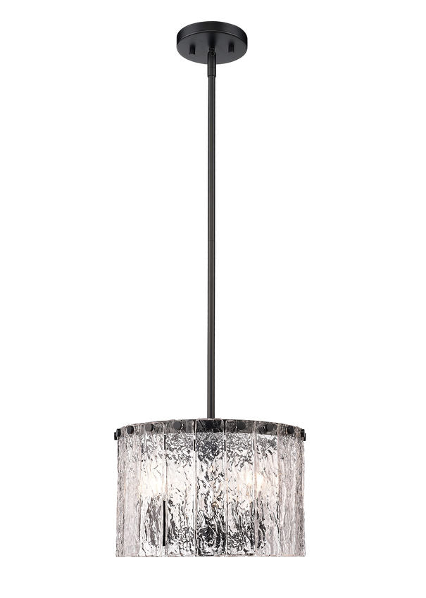 Z-Lite Glacier Pendant 3-Light Matte Black | Lighting House Orillia