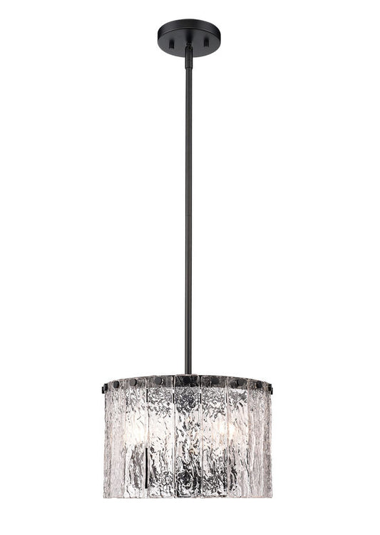 Z-Lite Glacier Pendant 3-Light Matte Black | Lighting House Orillia