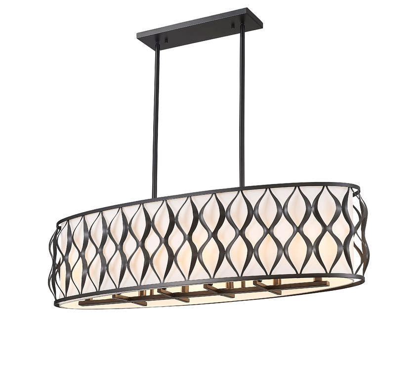 Z-Lite Harden Linear Chandelier Kitchen Island Interior Lifestyle | Lighting House Orillia