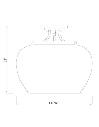 Z-Lite Joliet Semi-Flush Mount Dimensions