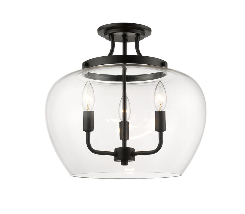 Z-Lite Joliet Semi-Flush Mount Matte Black