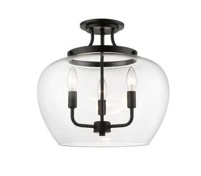 Z-Lite Joliet Semi-Flush Mount Matte Black