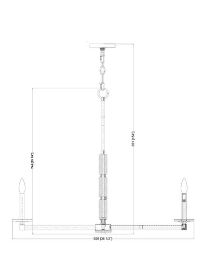 Z-Lite Kaden Chandelier Dimensions | Lighting House Orillia