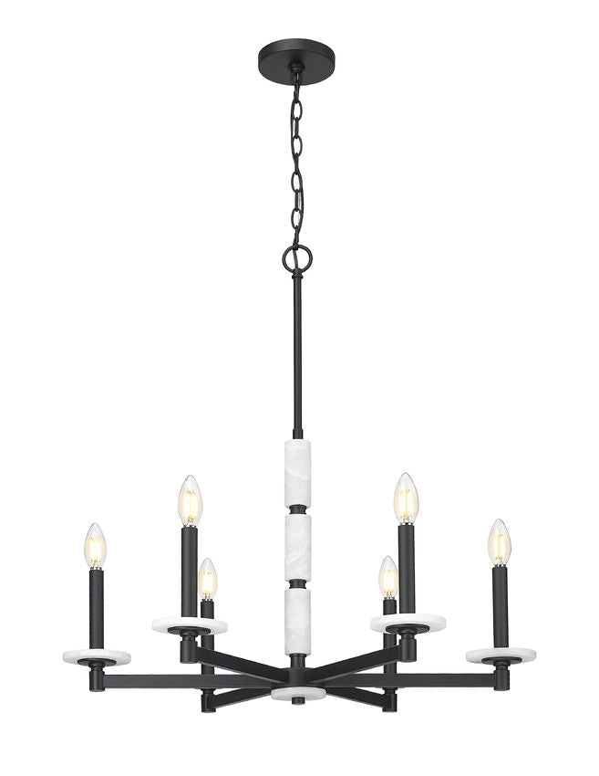 Z-Lite Kaden Chandelier 6-Light Matte Black | Lighting House Orillia