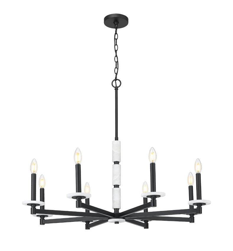 Z-Lite Kaden Chandelier 8-Light Matte Black | Lighting House Orillia